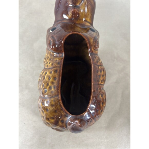 Rhinoceros rhino ceramic planter figurine Vintage anthropomorphic sculpture RARE - Picture 12 of 12